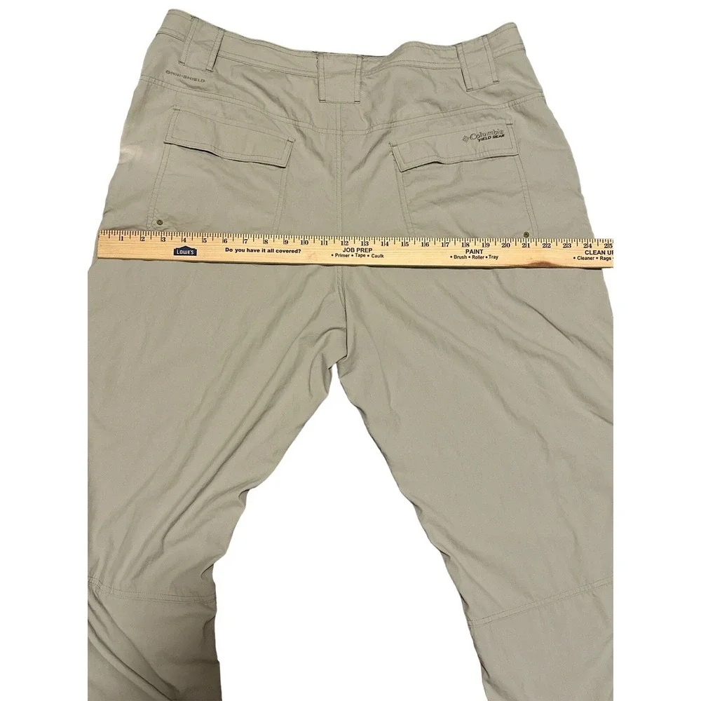 Columbia Mens Field‎ Gear Omni Shield Pants Size 38x32 Beige Roll Up Pants